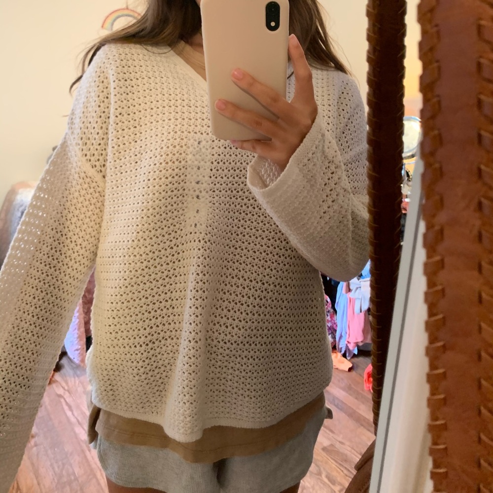 old navy cream sweater